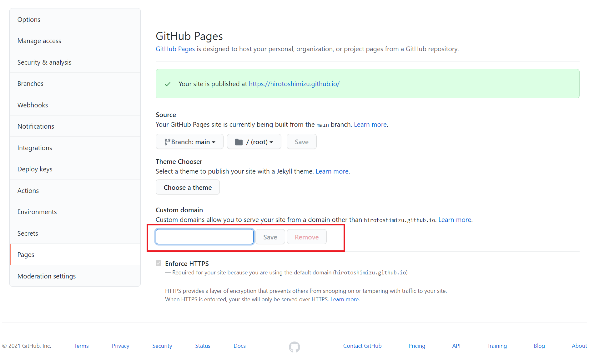 git hub pages branch